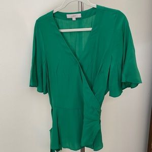 Wrap top with butterfly sleeves